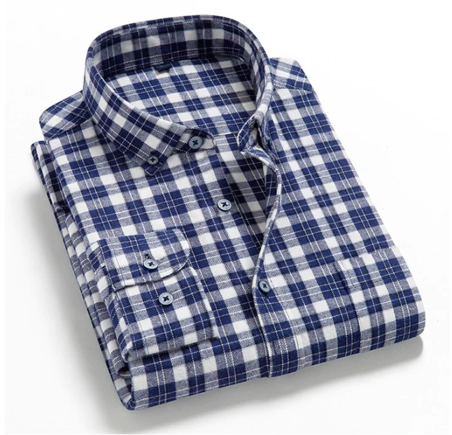 camisa xadrez casual manga comprida