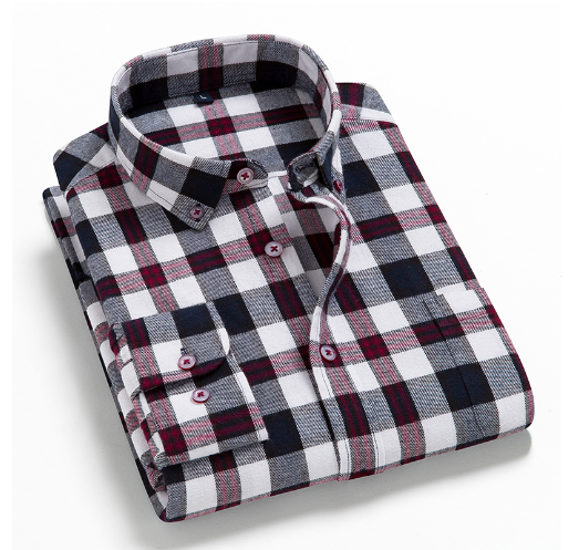 camisa xadrez casual manga comprida