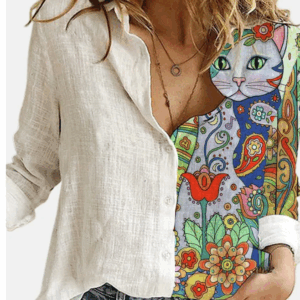 CAMISA ESTAMPADA GATINHOS