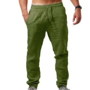 Calça de Linho e Algodão Respirável