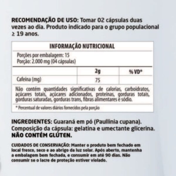 Guaraná 60 cápsulas 500mg Herbalize - Image 2