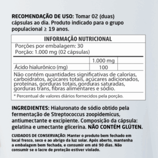 Ácido Hialurônico 60 cápsulas 500mg Herbalize - Image 2