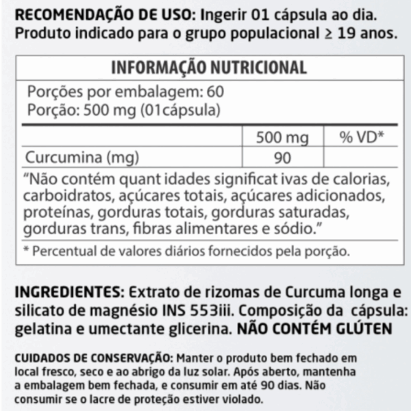 Cúrcuma Longa 60 cápsulas 500mg Herbalize - Image 2