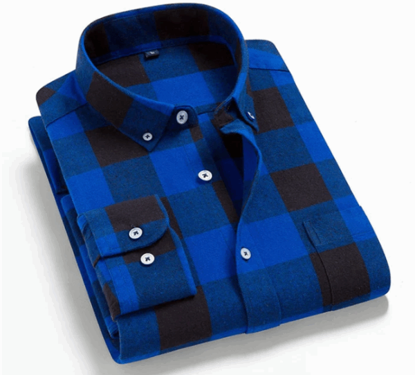 camisa xadrez casual manga comprida - Image 3