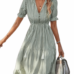 Vestido Longo Listrado Adriane