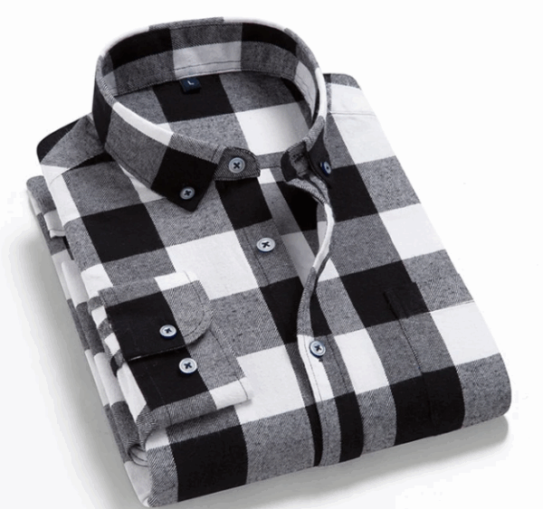 camisa xadrez casual manga comprida - Image 4