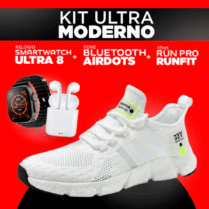 Kit Relógio IWO S8 + Tênis Sneaker Pro + Fone Airdots