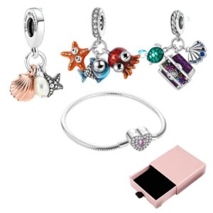 Kit1 Fundo Do Mar 3 Berloques + 1 Pulseira + Brinde