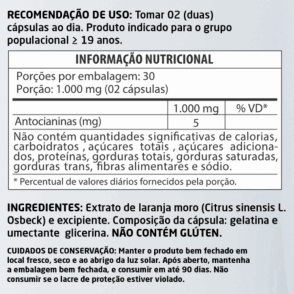 Laranja Moro 60 cápsulas 500mg Herbalize - Image 2