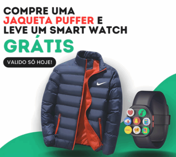 Jaqueta Puffer + Relógio Smart Watch - Image 3