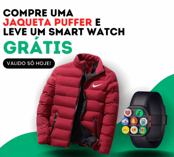 Jaqueta Puffer + Relógio Smart Watch - Image 4