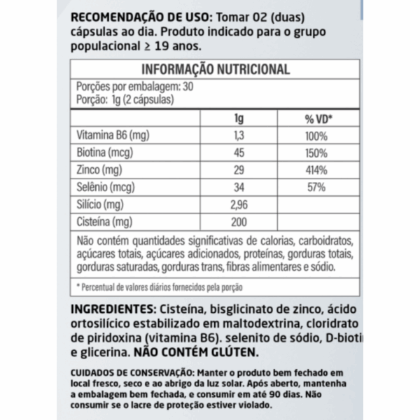 Cabelo - Pele - Unha 60 cápsulas 500mg Herbalize - Image 2