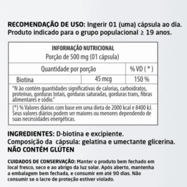 Biotina 60 cápsulas 500mg Herbalize - Image 2