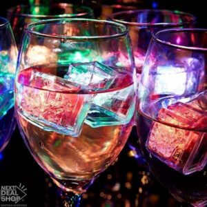 12 Peças de Cubos de Gelo de LED com Ativação por Água!