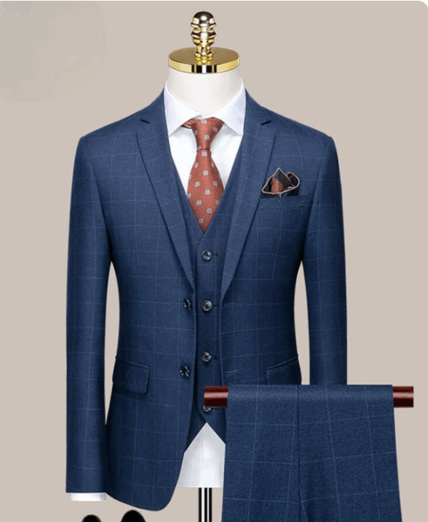 Terno Masculino Xadrez Casual | Kit Completo (Blazer, Colete e Calça)