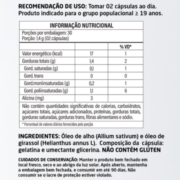 Óleo de Alho 60 cápsulas 500mg Herbalize - Image 2