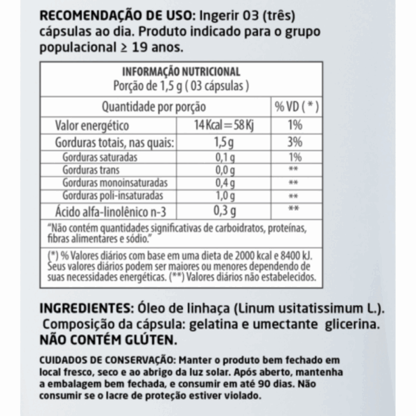 Oleo de Linhaça 60 cápsulas 500mg Herbalize - Image 2