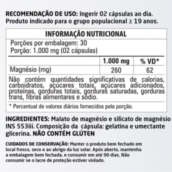 Magnésio Dimalato 60 cápsulas 500mg Herbalize - Image 2