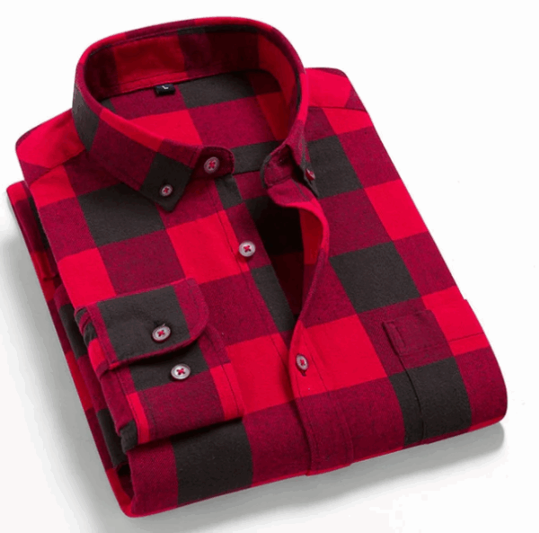 camisa xadrez casual manga comprida - Image 13