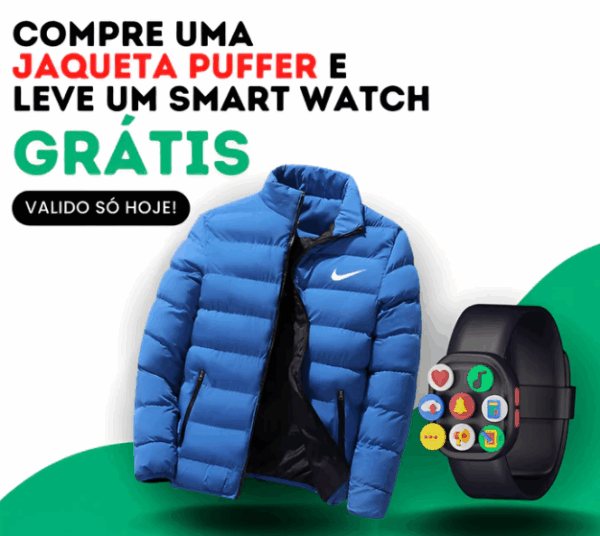 Jaqueta Puffer + Relógio Smart Watch - Image 5
