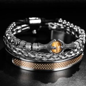 Pulseira 3 peças Tiger Eye